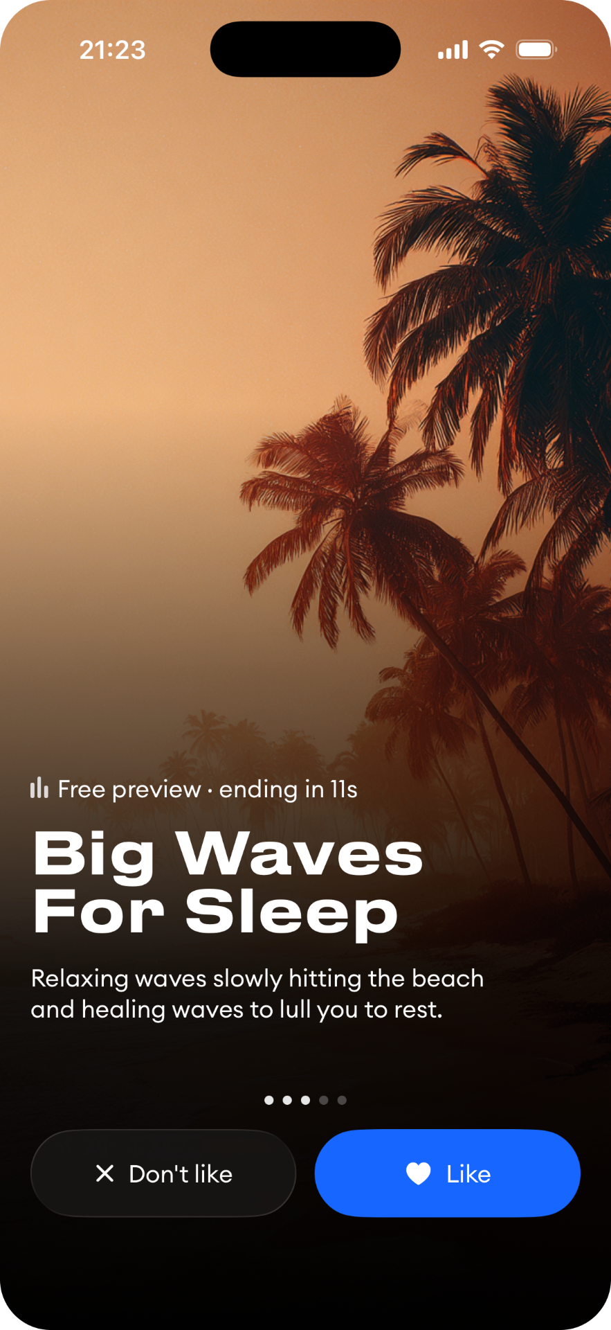 Big Waves For Sleep soundscape screen